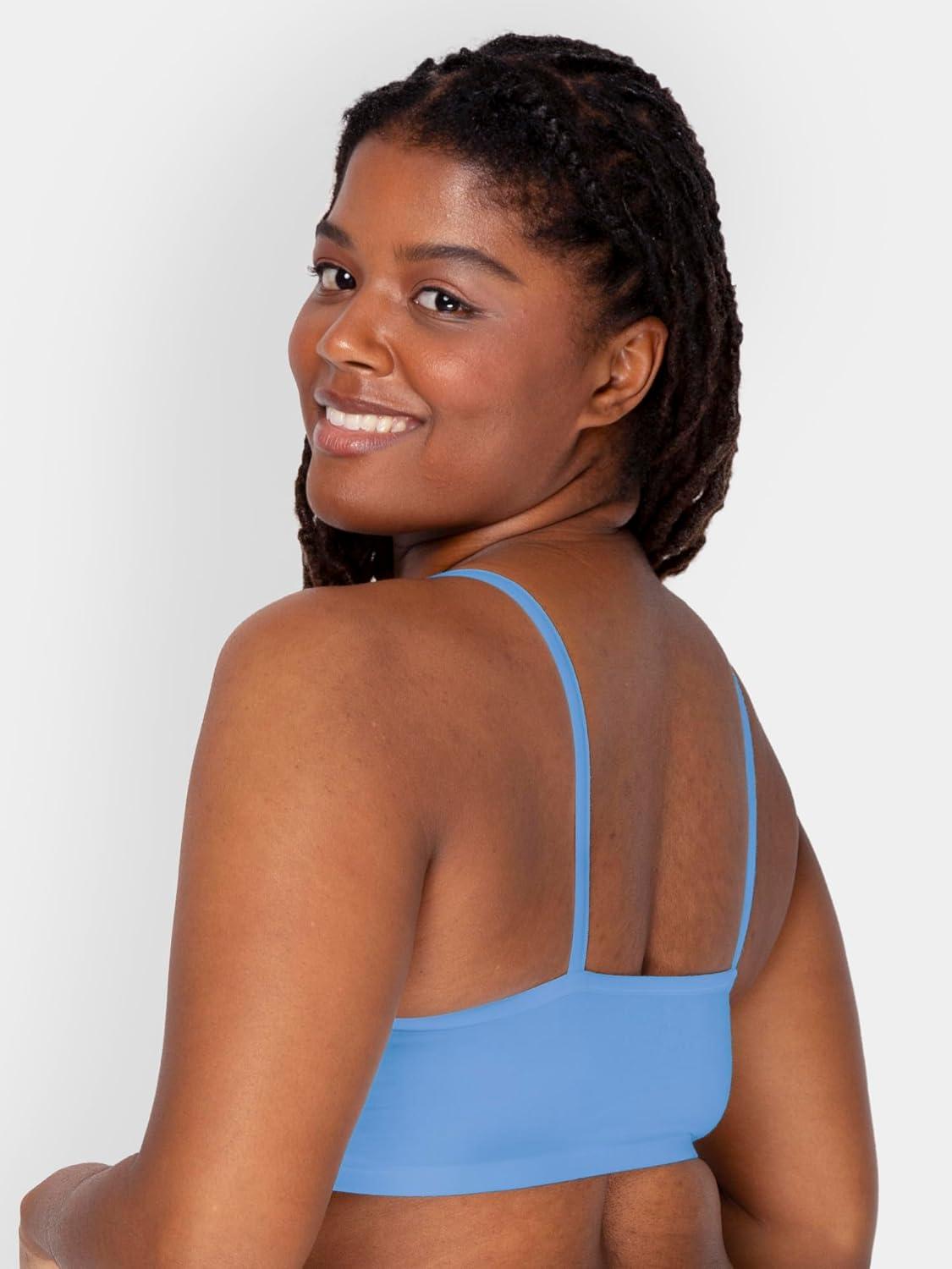 imageFruit of The Loom Womens Spaghetti Strap Cotton Pullover Sports Bra Value PackCornflower BlueLentilWhiteKitty PinkGrey HeatherBlack Hue