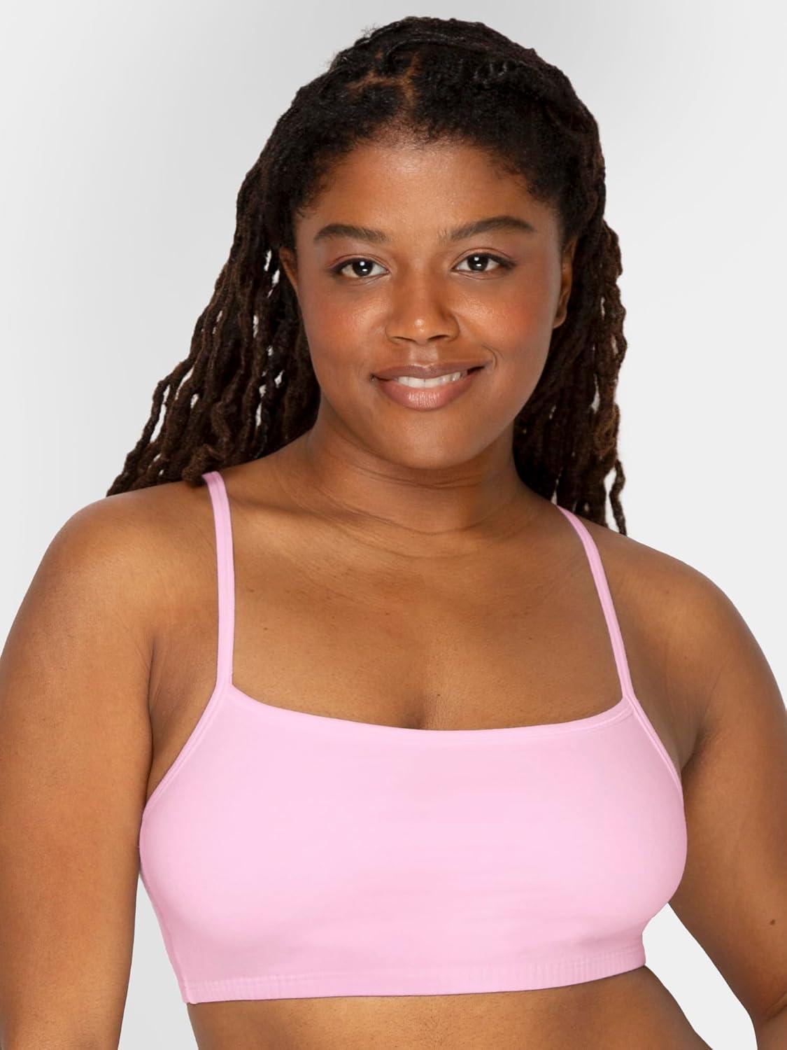 imageFruit of The Loom Womens Spaghetti Strap Cotton Pullover Sports Bra Value PackCornflower BlueLentilWhiteKitty PinkGrey HeatherBlack Hue