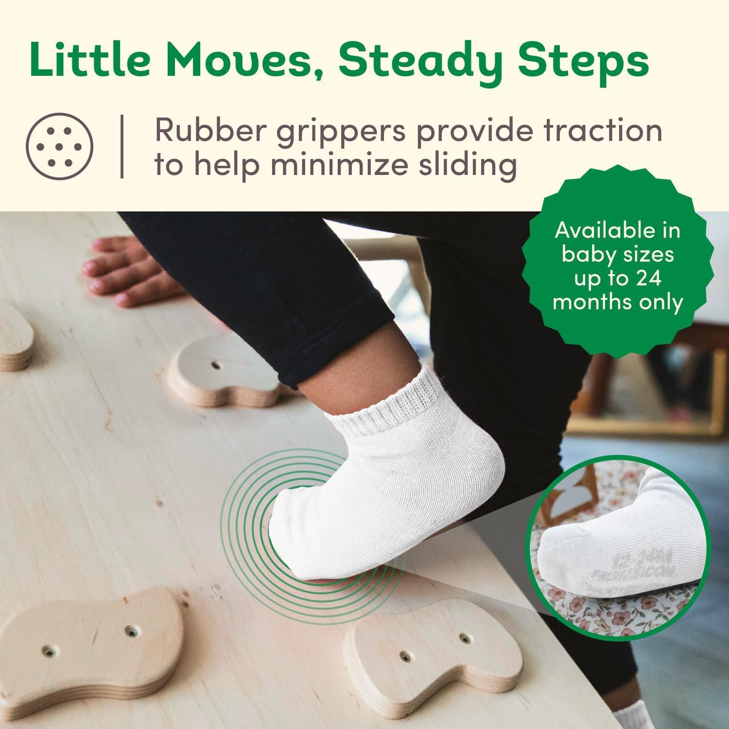 imageFruit of the Loom Baby 14Pack Grow ampamp Fit Flex Zones Cotton Stretch Socks Unisex Girls BoysGrey Stripe