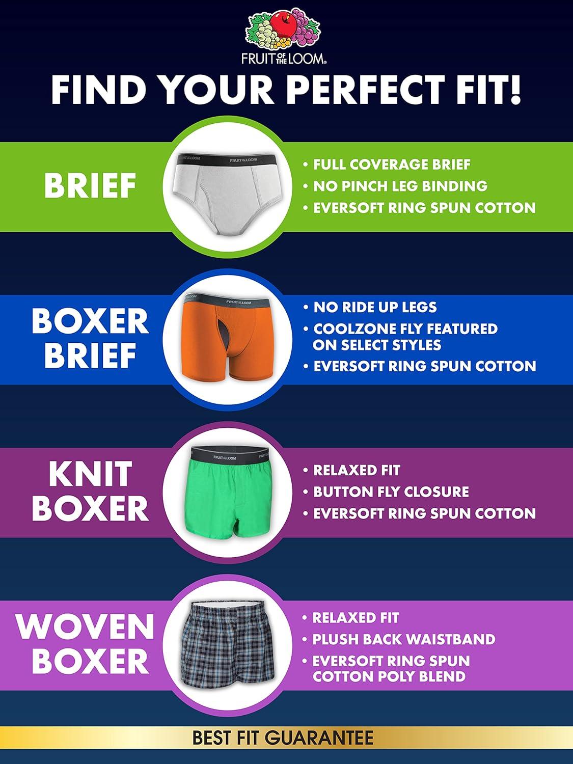 imageFruit of the Loom Boys 360 Stretch Boxer BriefsToddler 6 Pack Cotton Stretch BlueWhiteRed