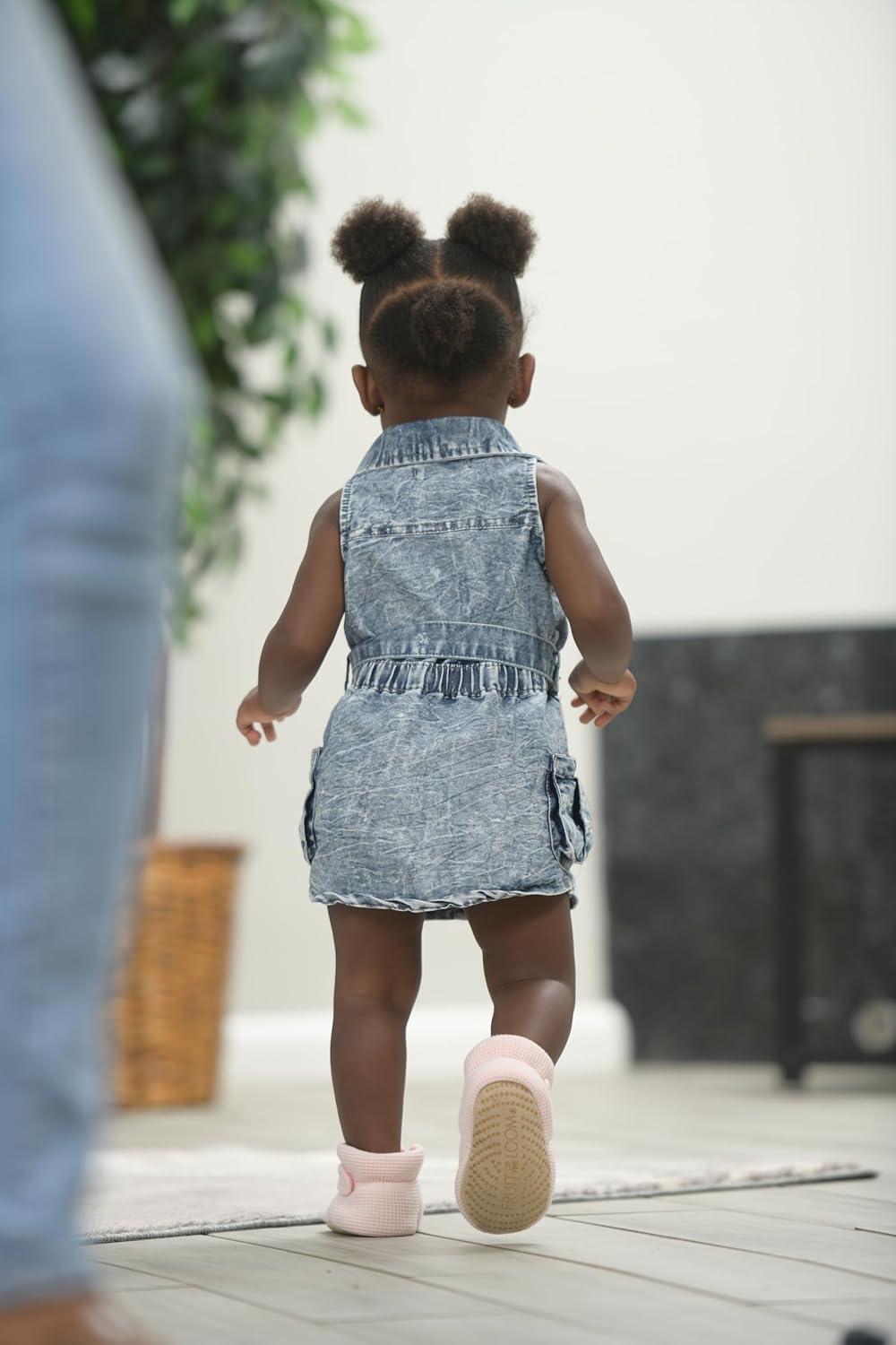 imageFruit of the Loom Cozy Thermal Wrap Booties with Nonslip Grips for Baby Girls Boys Unisex Pink Waffle