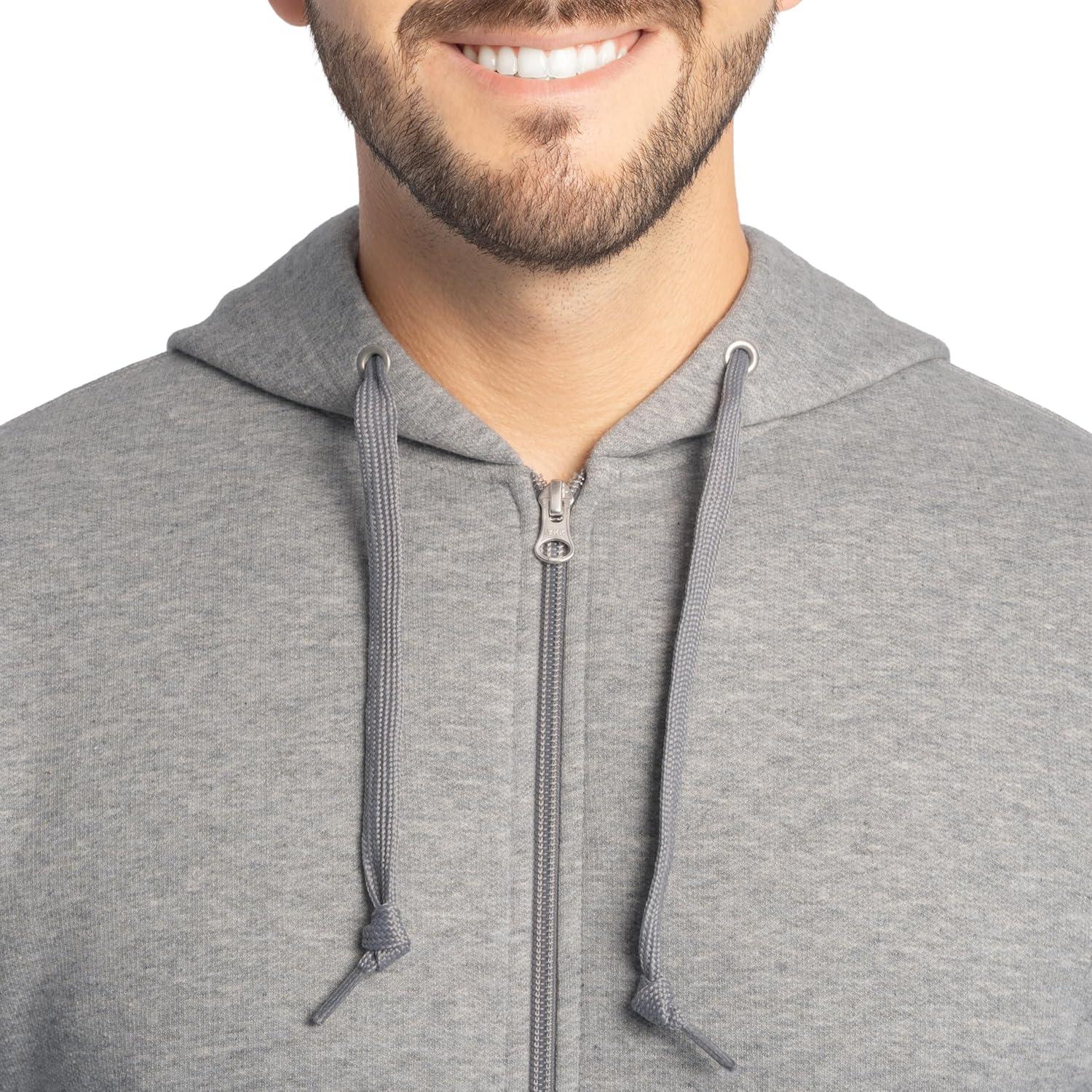 imageFruit of the Loom Eversoft Fleece Full Zip Hoodie SweatshirtGrey Heather Full Zip