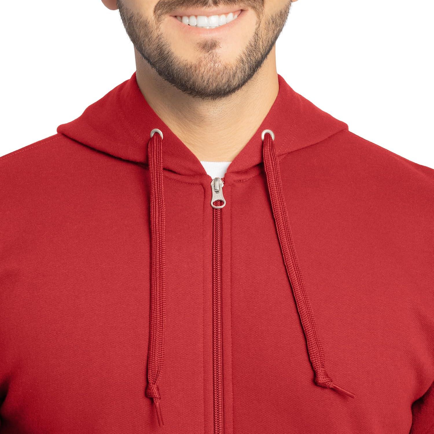 imageFruit of the Loom Eversoft Fleece Full Zip Hoodie SweatshirtRed Full Zip