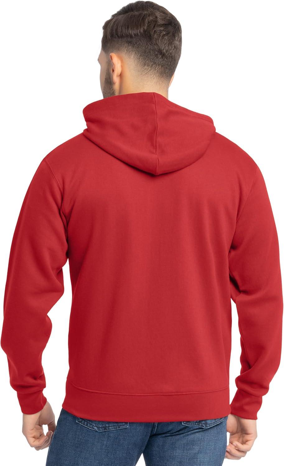 imageFruit of the Loom Eversoft Fleece Full Zip Hoodie SweatshirtRed Full Zip
