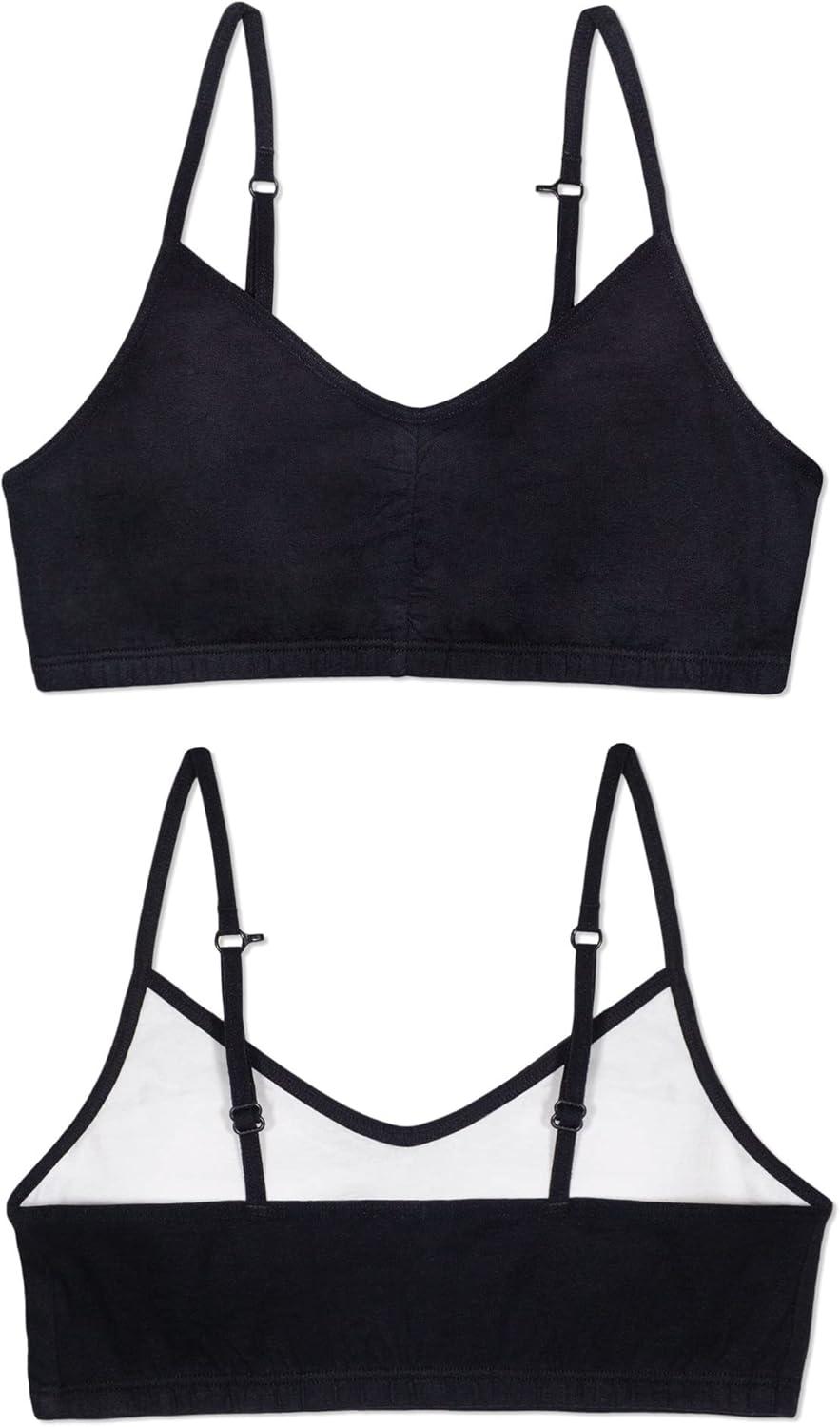 imageFruit of the Loom Girls Bra with Removable Cookies 2PackLight NudeBlack Hue