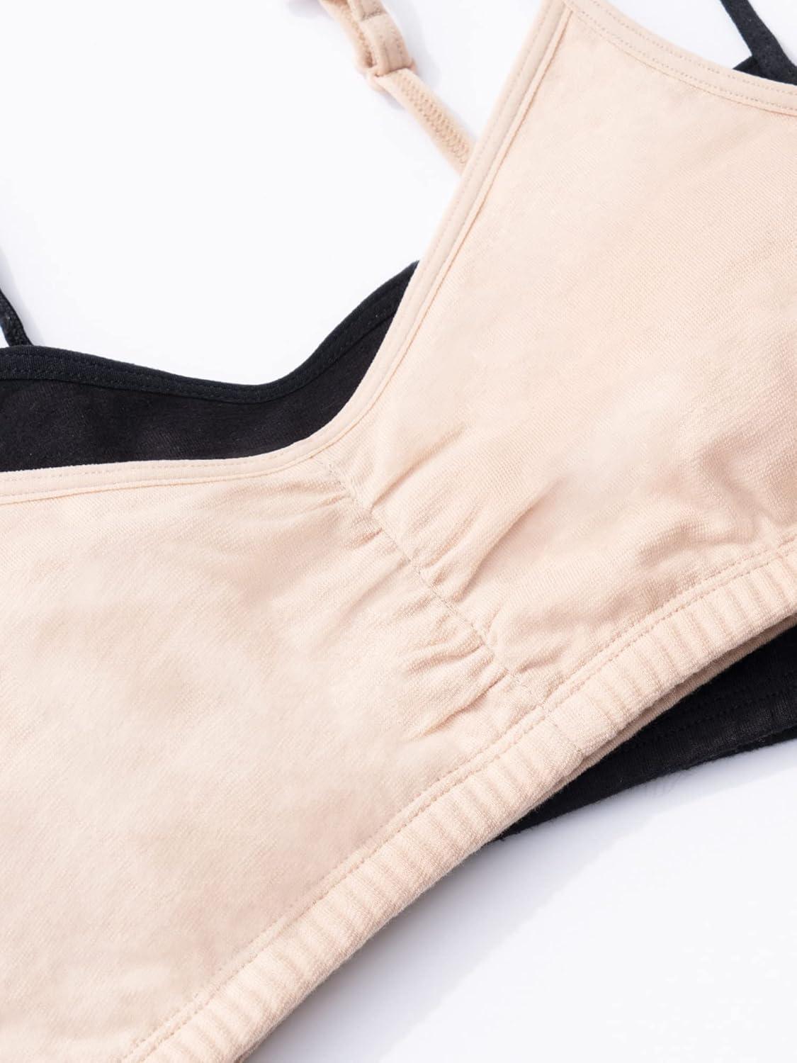 imageFruit of the Loom Girls Bra with Removable Cookies 2PackLight NudeBlack Hue