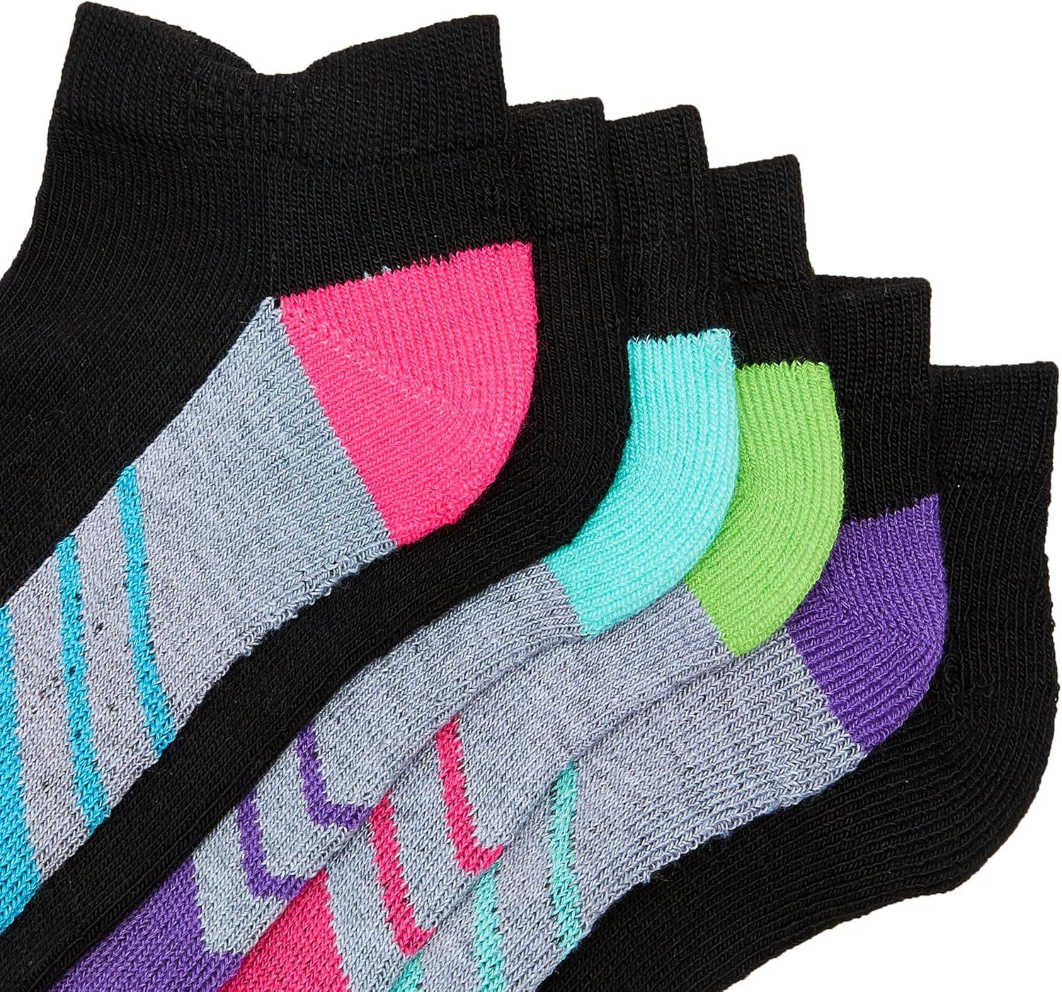 imageFruit of the Loom Girls No Show 10 Pack SockBlack Assorted