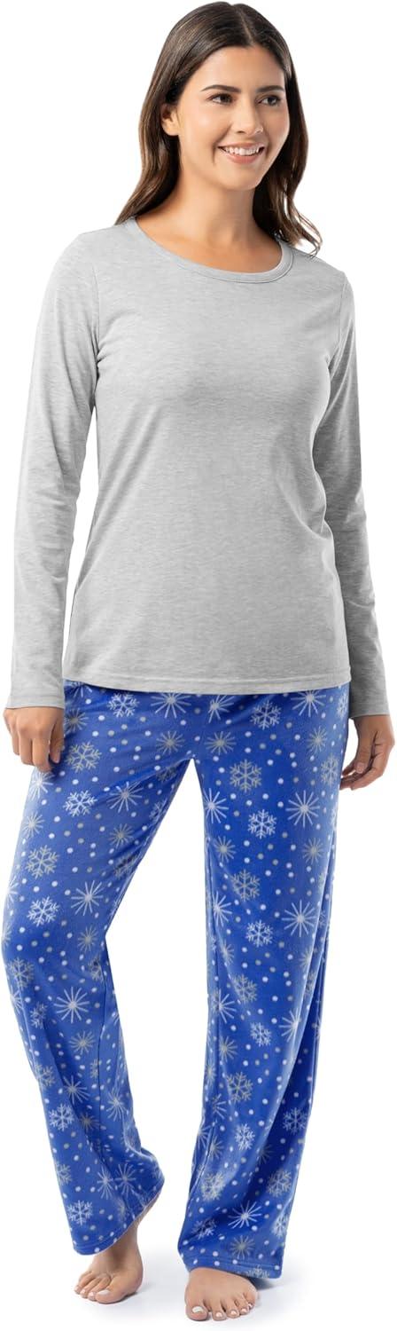 imageFruit of the Loom Men Matching Holiday Family Sleep Pajama Set for Women Men and KidsSnowflakes