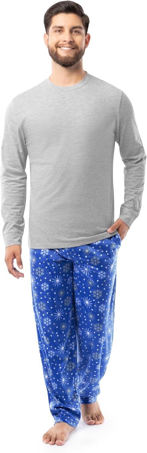 imageFruit of the Loom Men Matching Holiday Family Sleep Pajama Set for Women Men and KidsSnowflakes