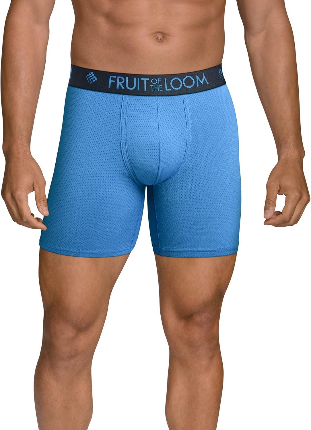 imageFruit of the Loom Mens Breathable Boxer Briefs Moisture Wicking Underwear Assorted Color MultipacksMicro Mesh Colors May Vary