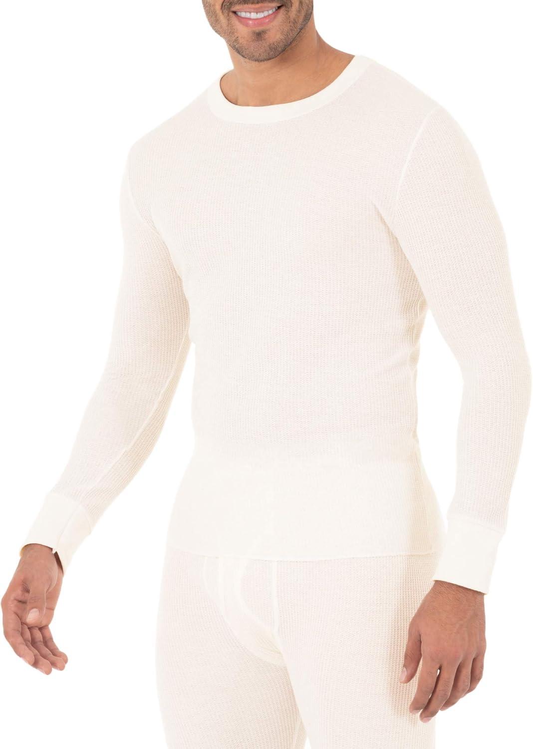 imageFruit of the Loom Mens Classic Midweight Waffle Thermal Underwear Crew TopSandstone