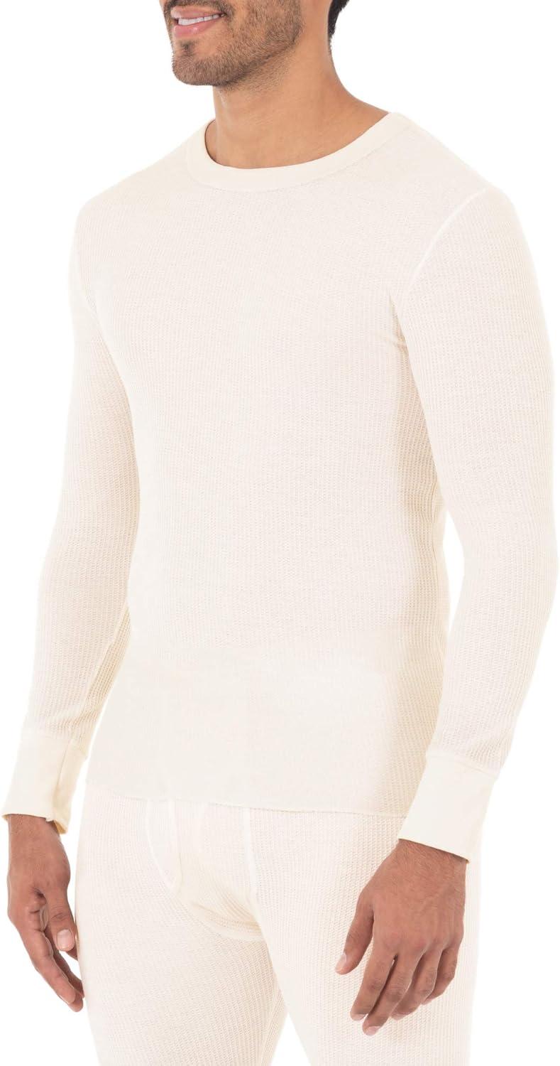 imageFruit of the Loom Mens Classic Midweight Waffle Thermal Underwear Crew TopSandstone