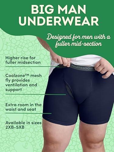 imageFruit of the Loom Mens Coolzone Boxer Briefs Moisture Wicking ampamp Breathable Assorted Color MultipacksBig Man  7 Pack  Black