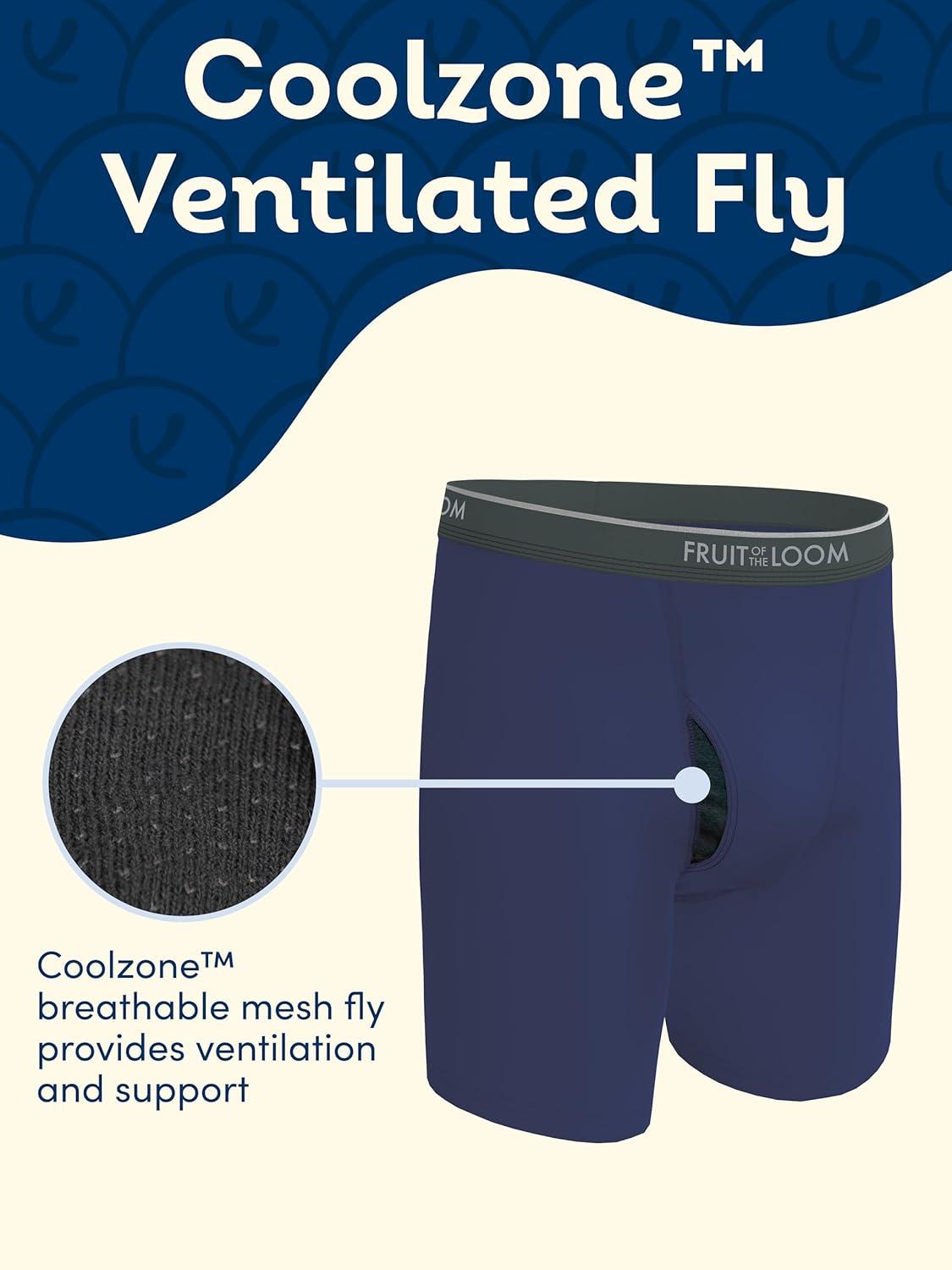 imageFruit of the Loom Mens Coolzone Boxer Briefs Moisture Wicking ampamp Breathable Assorted Color MultipacksShort Leg  7 Pack  BlackGray