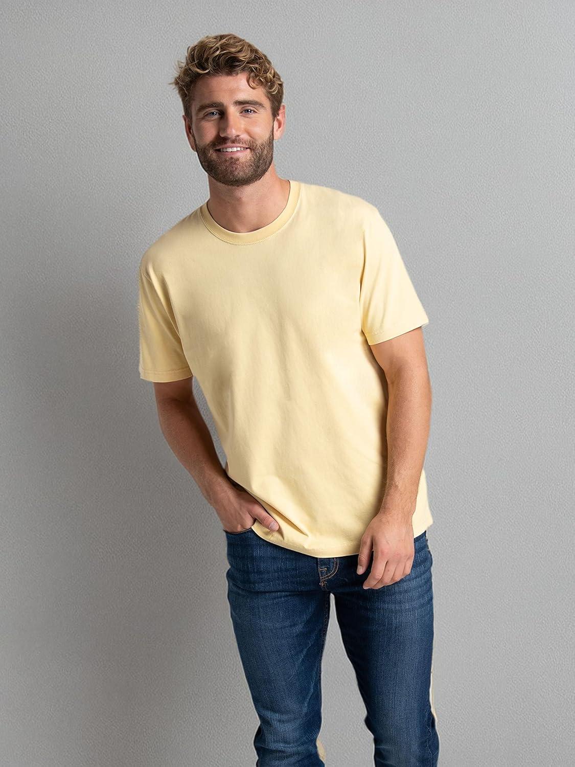 imageFruit of the Loom Mens Crafted Comfort Tee Relaxed ampamp Classic Fit Sizes S2XClassic Fit Cotton Cornfield