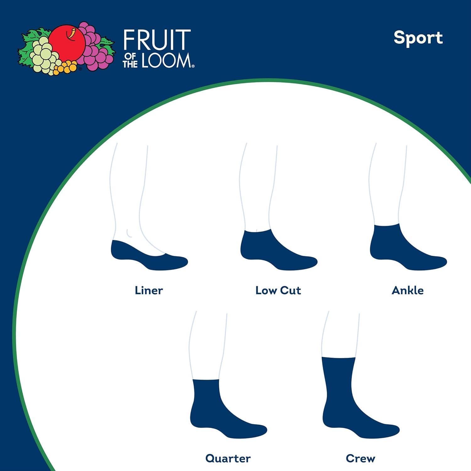 imageFruit of the Loom Mens Essential 6 Pair Pack Casual Cushioned SocksNo Show White 10 Pack