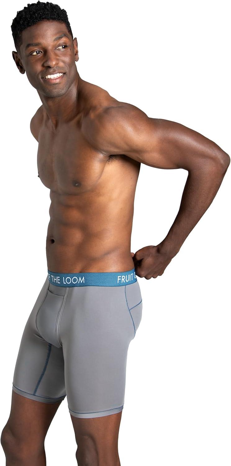 imageFruit of the Loom Mens Getaway Boxer Briefs Lightweight Breathable Fabric Quick Dry ampamp Odor ControlLong Leg  Assorted Colors