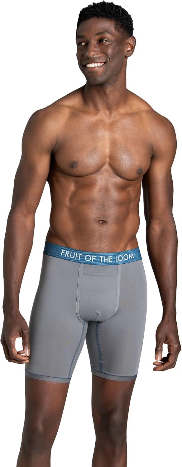 imageFruit of the Loom Mens Getaway Boxer Briefs Lightweight Breathable Fabric Quick Dry ampamp Odor ControlLong Leg  Assorted Colors