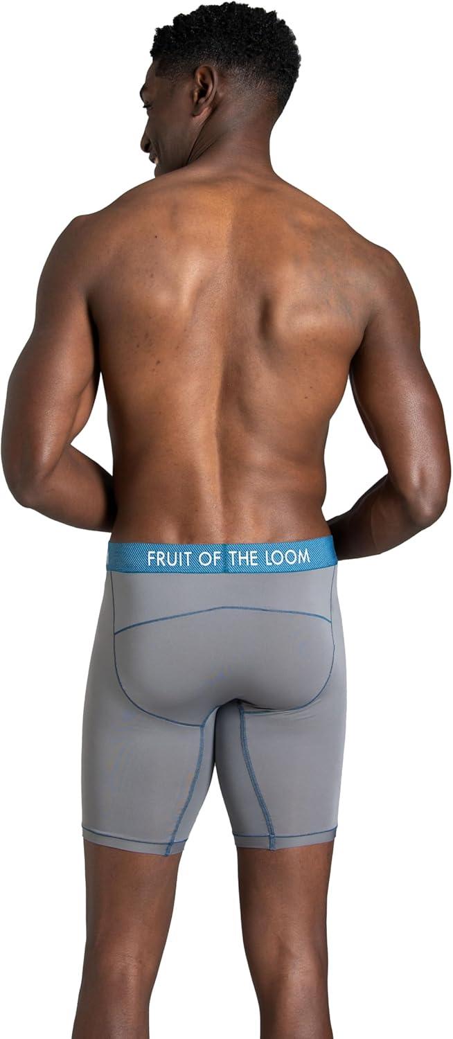 imageFruit of the Loom Mens Getaway Boxer Briefs Lightweight Breathable Fabric Quick Dry ampamp Odor ControlLong Leg  Assorted Colors