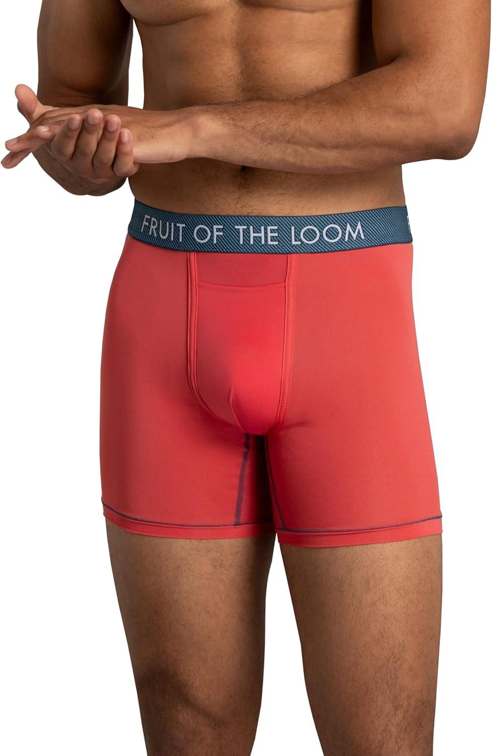 imageFruit of the Loom Mens Getaway Boxer Briefs Lightweight Breathable Fabric Quick Dry ampamp Odor ControlRegular Leg  Assorted Colors