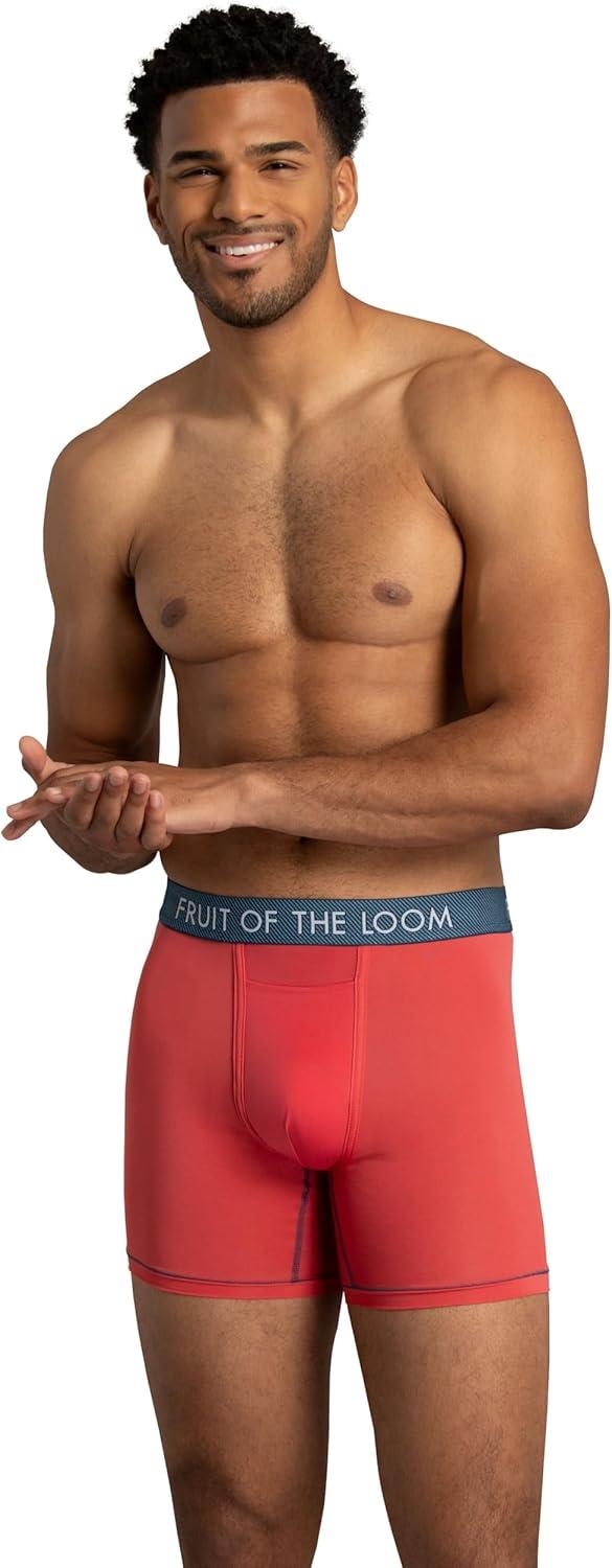 imageFruit of the Loom Mens Getaway Boxer Briefs Lightweight Breathable Fabric Quick Dry ampamp Odor ControlRegular Leg  Assorted Colors