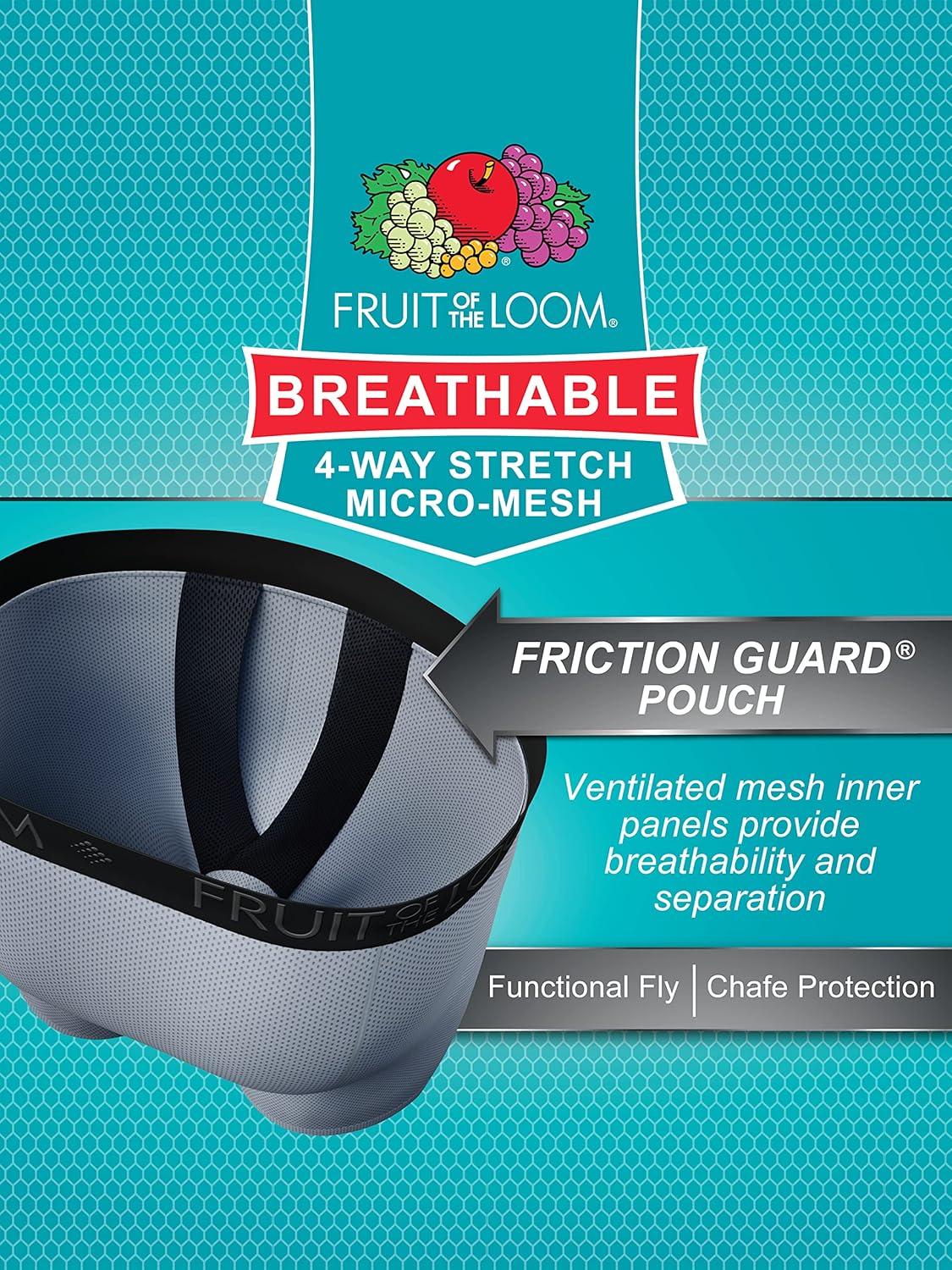 imageFruit of the Loom Mens Micro Mesh Boxer BriefsAssorted Blues