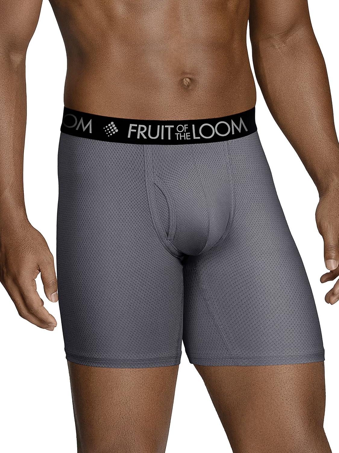 imageFruit of the Loom Mens Micro Mesh Boxer BriefsAssorted Blues