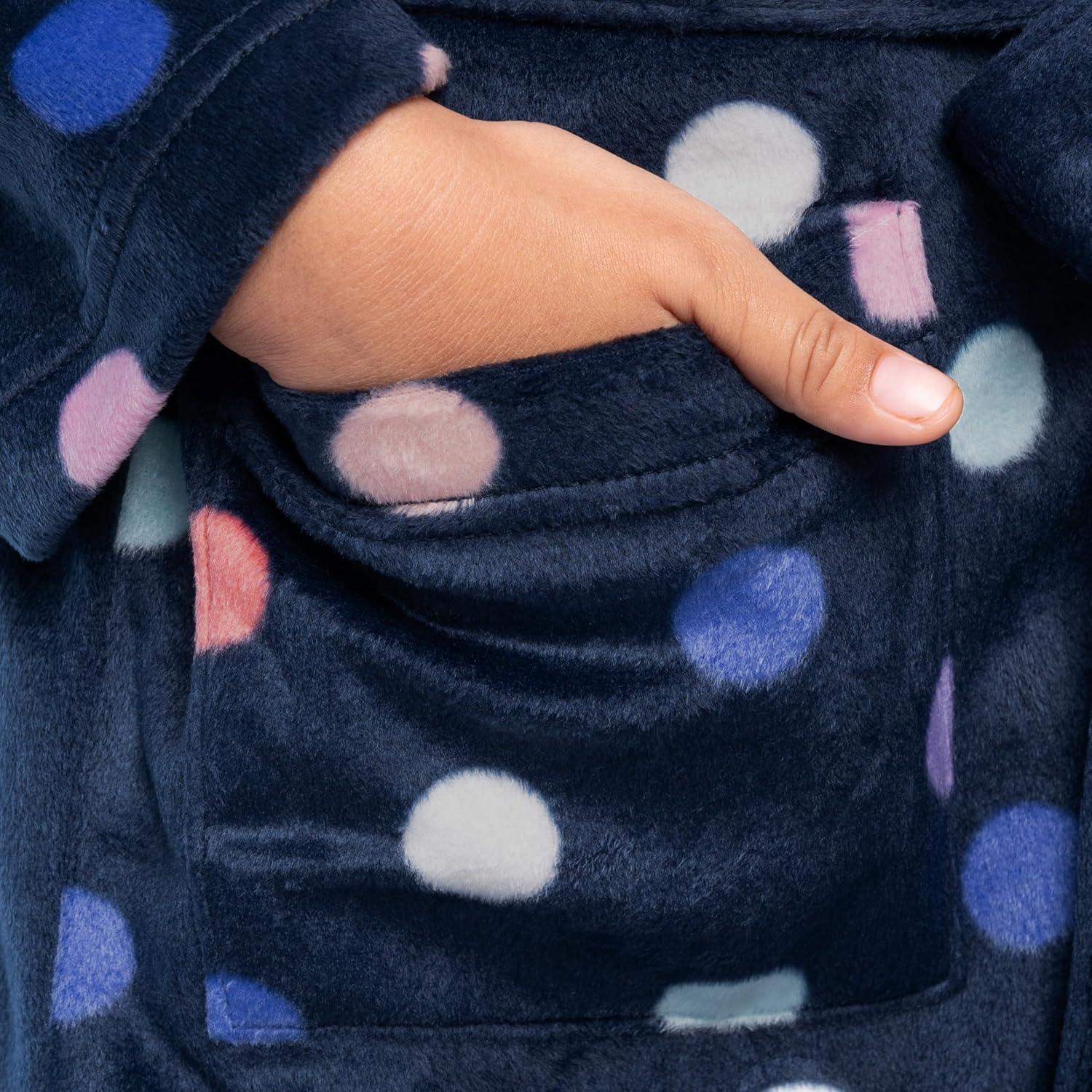 imageFruit of the Loom Unisex Kids Fleece RobeDeep BlueDots