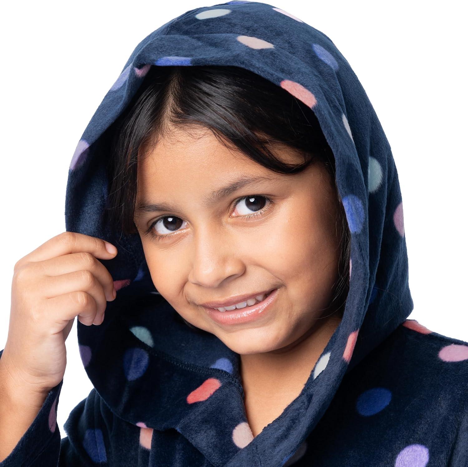 imageFruit of the Loom Unisex Kids Fleece RobeDeep BlueDots