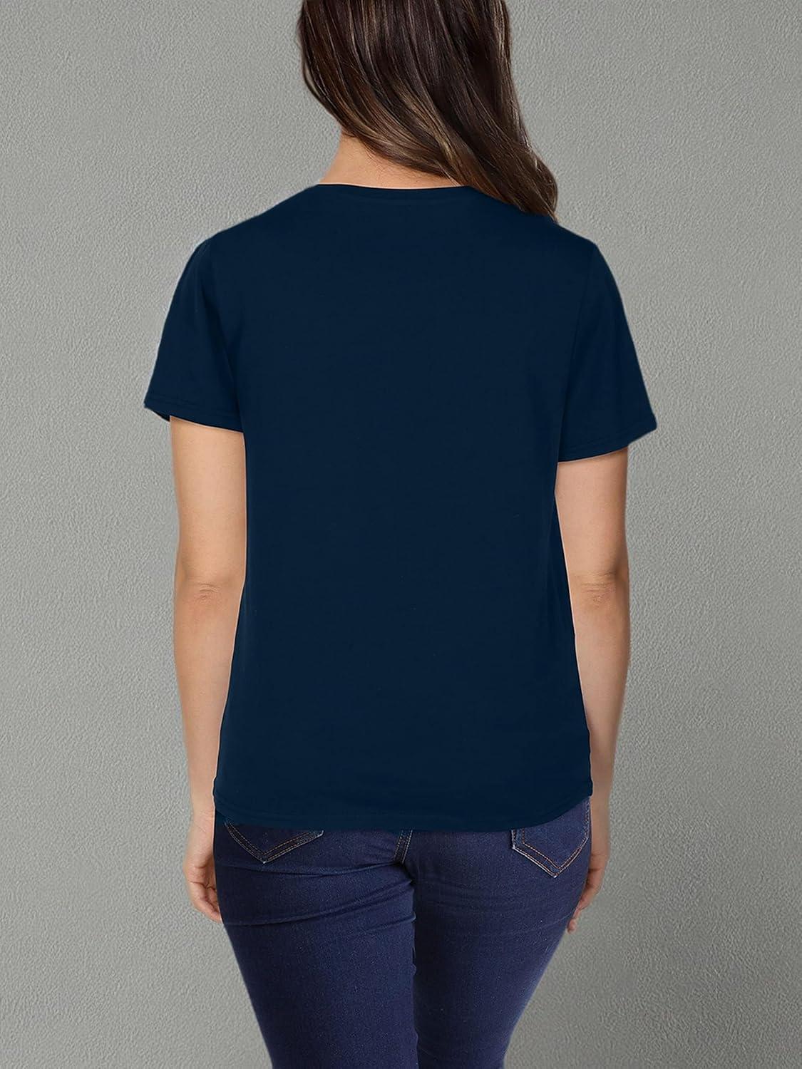 imageFruit of the Loom Womens Crafted Comfort Pima Cotton Short Sleeve TshirtsVneck Navy