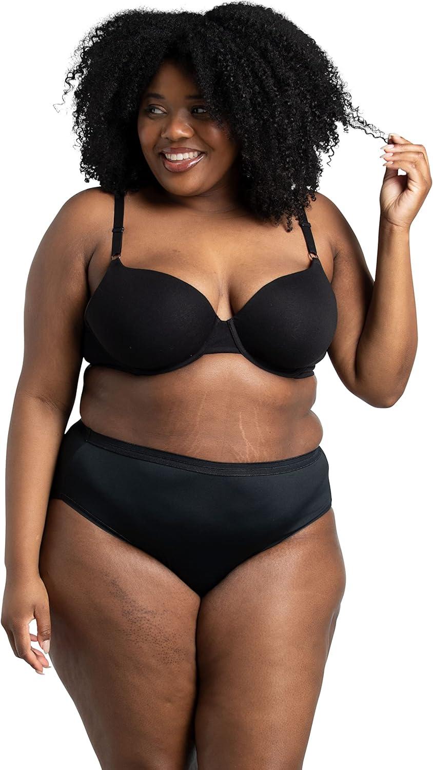 imageFruit of the Loom Womens Microfiber Underwear Lightweight ampamp Sleek Available in Plus SizePlus Size Hi Cut 10 Pack BlackWhitePurple