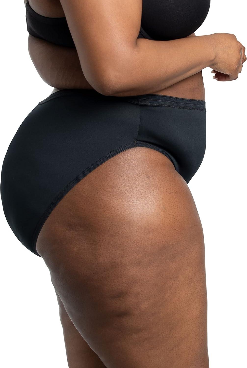 imageFruit of the Loom Womens Microfiber Underwear Lightweight ampamp Sleek Available in Plus SizePlus Size Hi Cut 10 Pack BlackWhitePurple