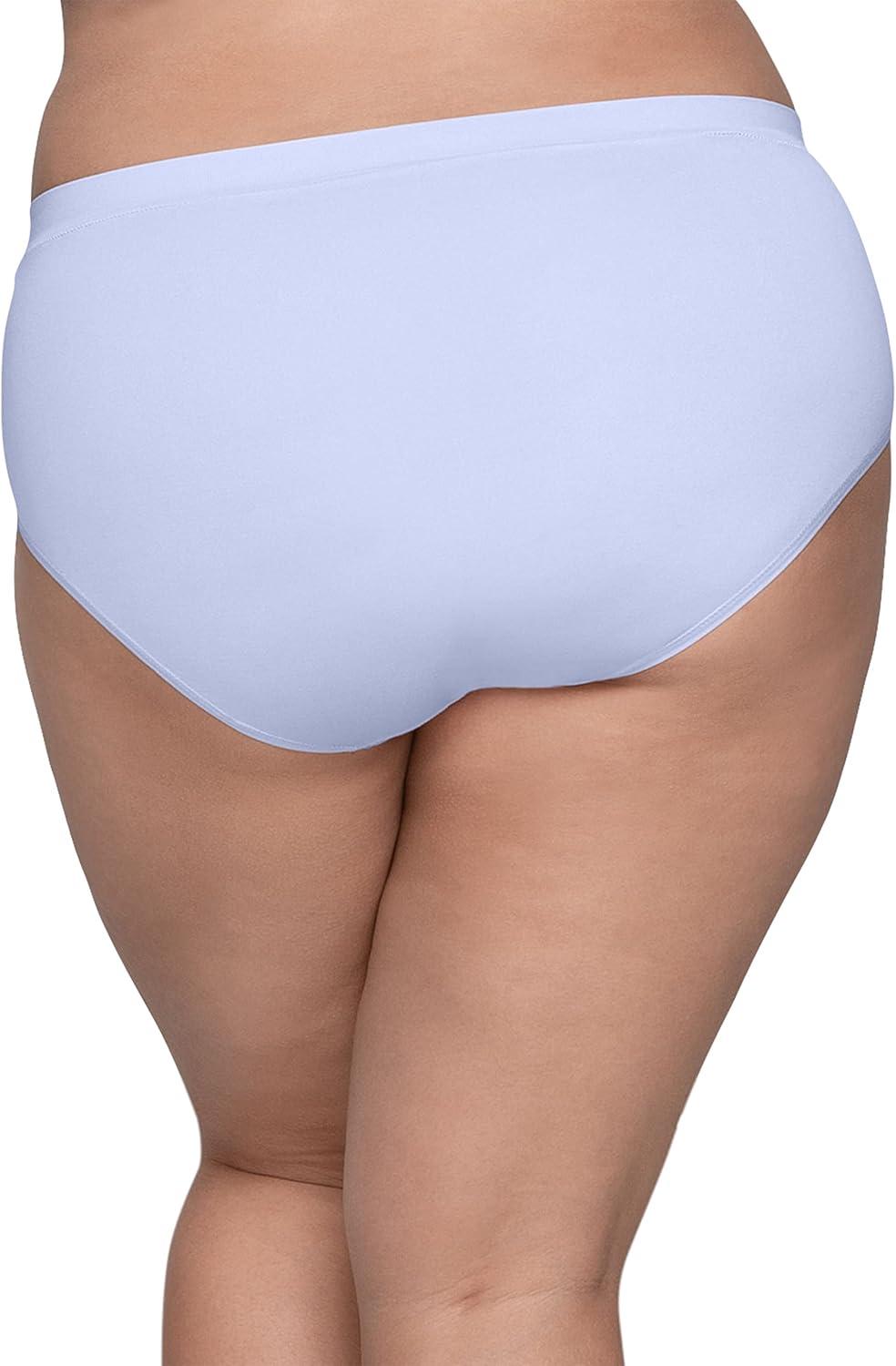 imageFruit of the Loom Womens Plus Size Fit for Me Seamless Brief Panty Assorted 5 PackPlus Size Brief 5 Pack BlackWhiteBlue