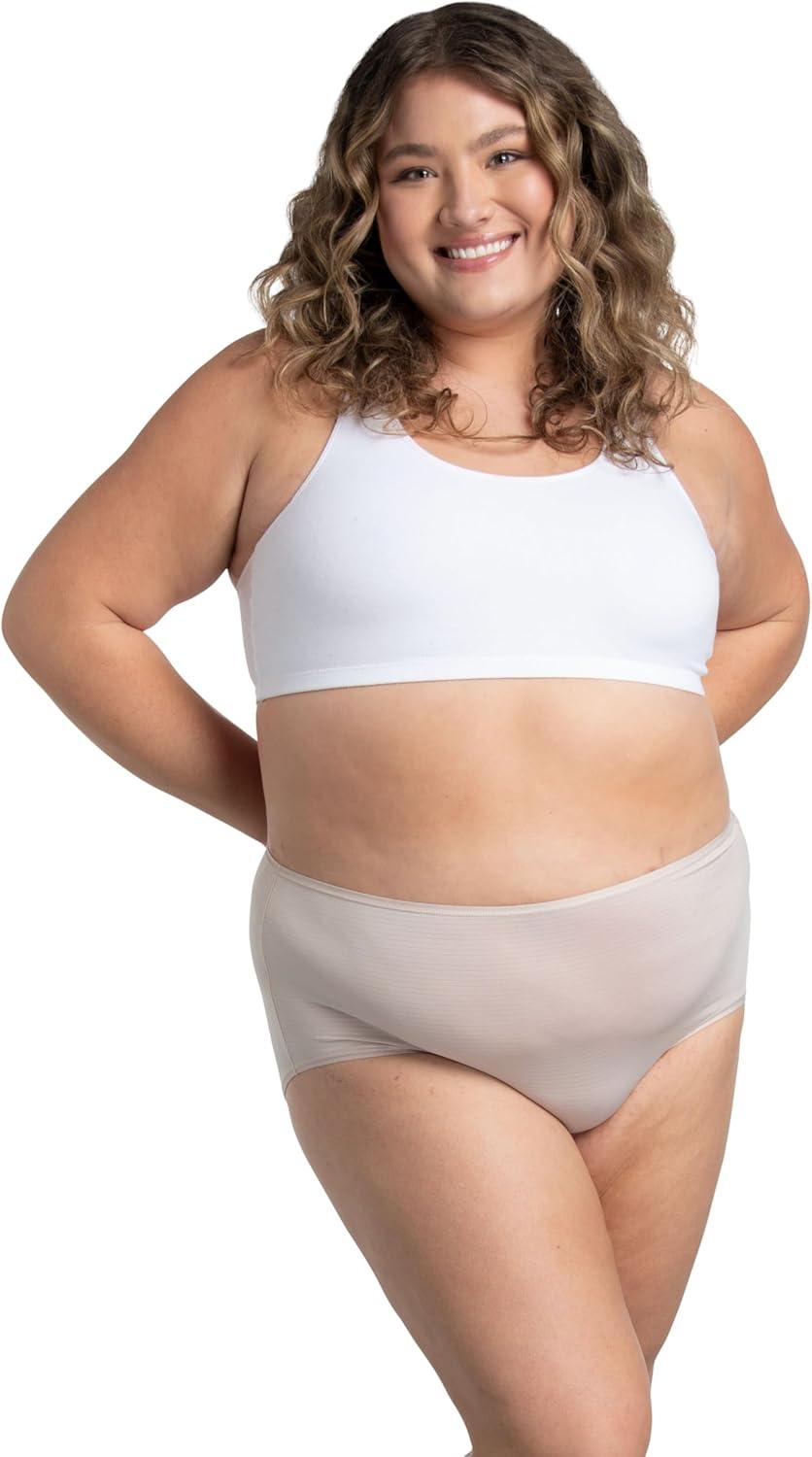 imageFruit of the Loom Womens Plus Size Underwear Briefs Fit for Me Designed to Fit Your CurvesBrief Cooling Stripes Colors May Vary