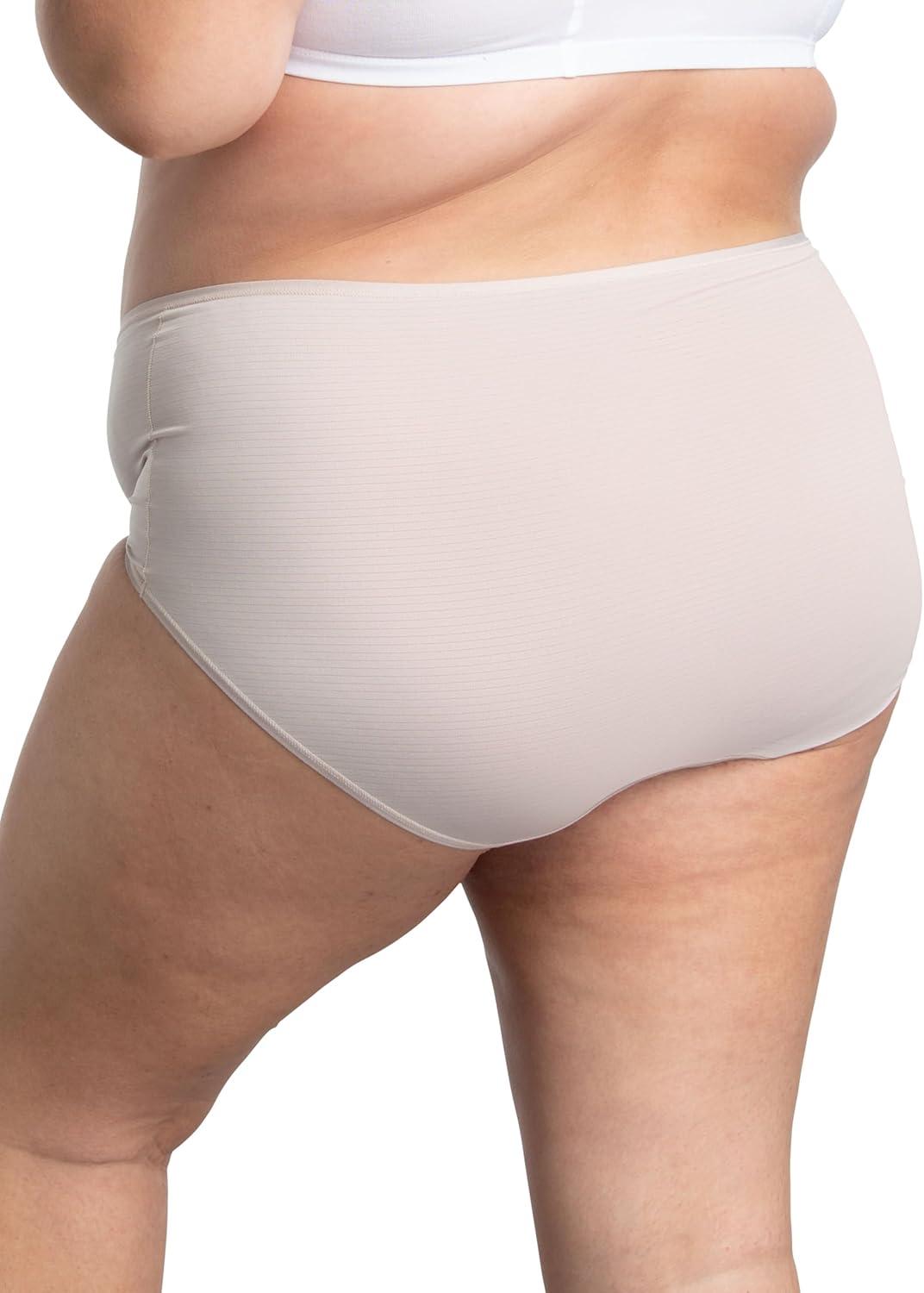 imageFruit of the Loom Womens Plus Size Underwear Briefs Fit for Me Designed to Fit Your CurvesBrief Cooling Stripes Colors May Vary