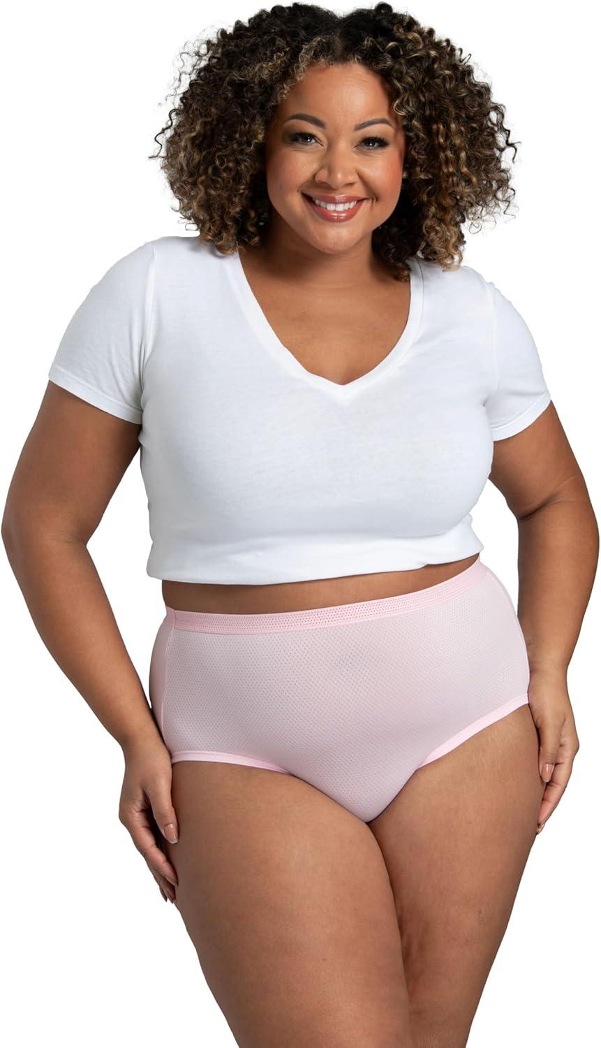 imageFruit of the Loom Womens Plus Size Underwear Briefs Fit for Me Designed to Fit Your CurvesBrief Micro Mesh Colors May Vary