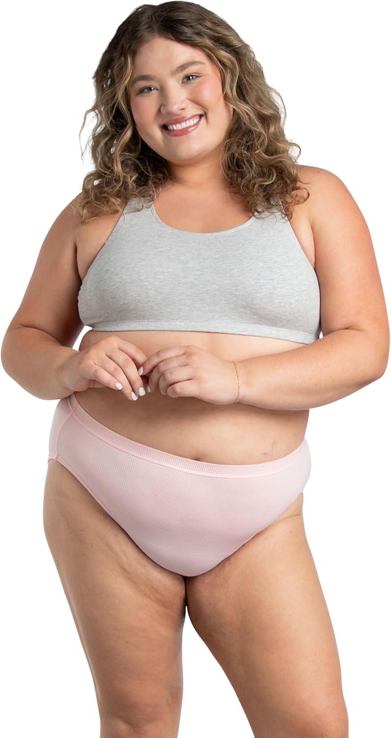 imageFruit of the Loom Womens Plus Size Underwear Briefs Fit for Me Designed to Fit Your CurvesHi Cut Micro Mesh Colors May Vary