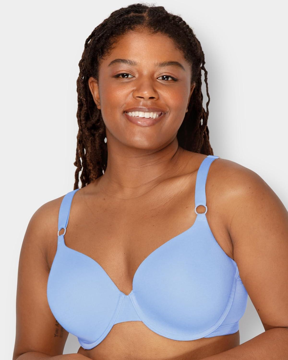 imageFruit of the Loom Womens Smooth Cotton TShirt Bra UltraSoft Flexible and Invisible Under TeesDeja BlueSkipper BlueGrey Heather