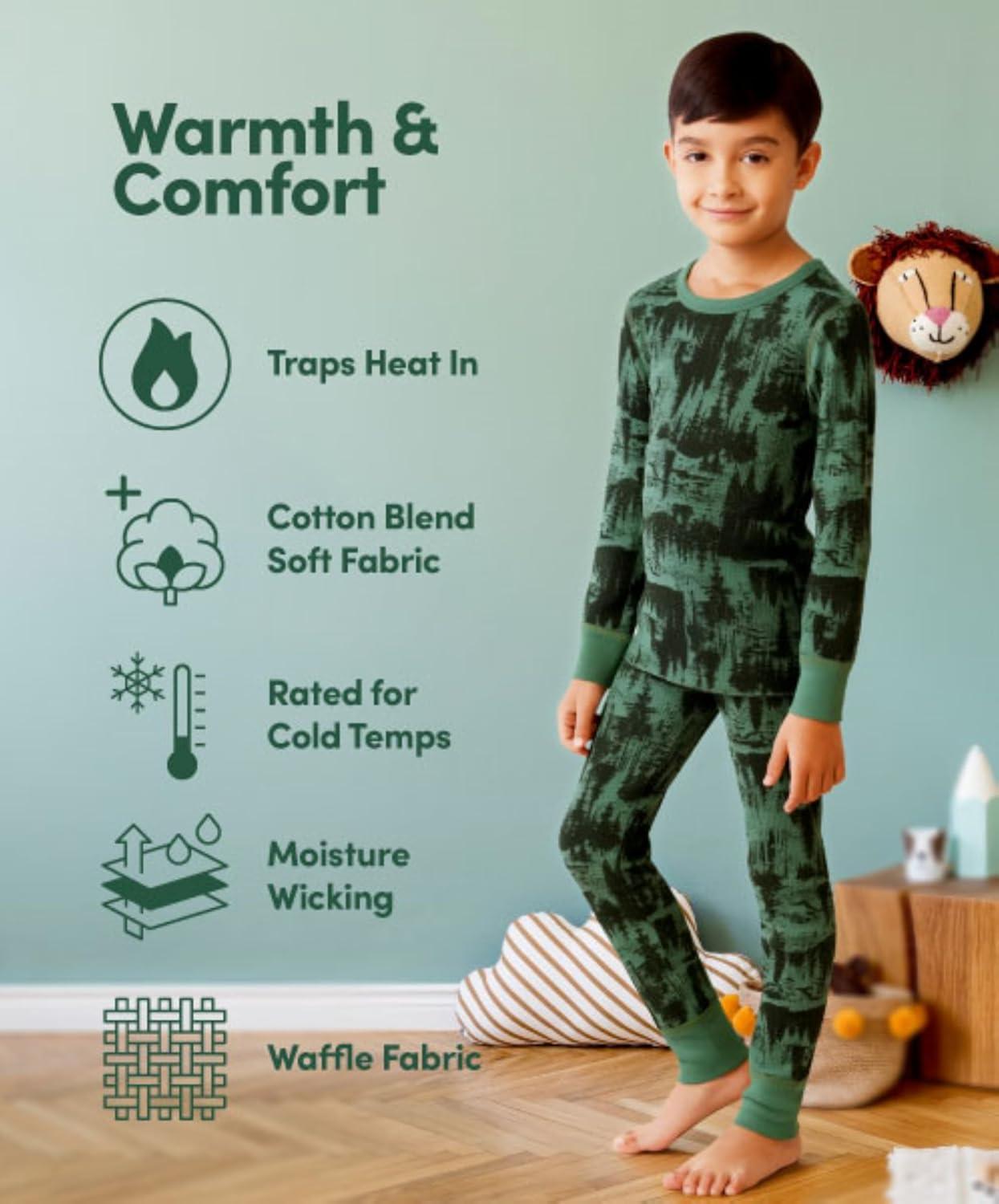 imageFruit of the Loom boys Premium Thermal Waffle Underwear SetSea Turtle