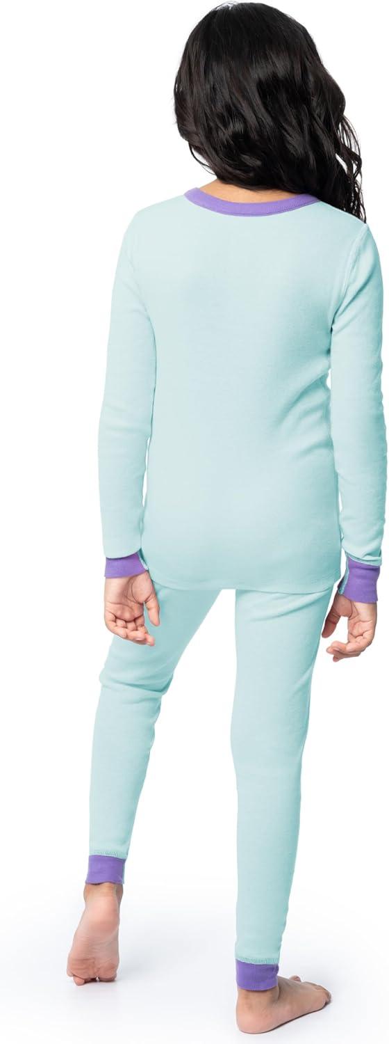 imageFruit of the Loom girls 4piece Tight Fit Pajama SetDahlia Purple