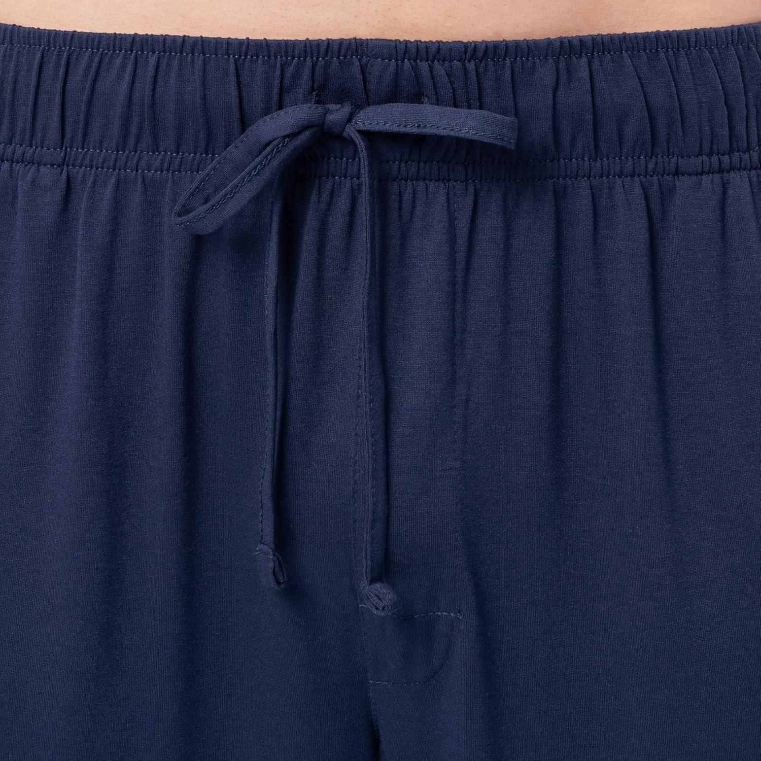 imageFruit of the Loom mens 360 Stretch Crewneck Top and Jogger Pant Sleep Pajama SetNavy