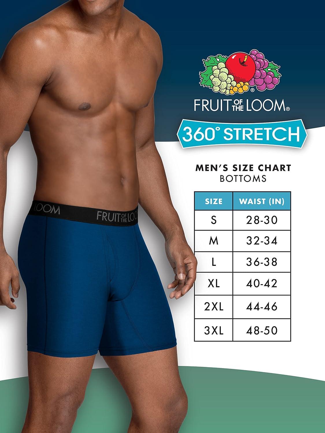imageFruit of the Loom mens 4way Stretch Boxer Briefs Lightweight ampamp Moisture Wicking Underwear Long Leg Regular Leg ampamp TrunkRegular Leg Cool Soft Colors May Vary