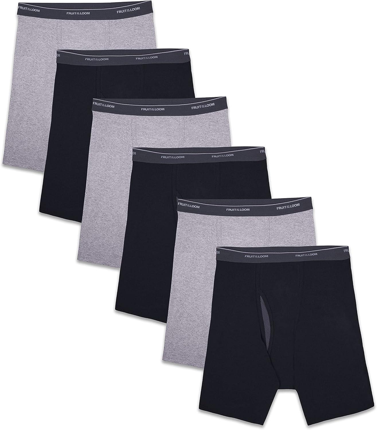 imageFruit of the Loom mens Big and Tall Tagfree Underwear Discontinued144 Pack BlackGray