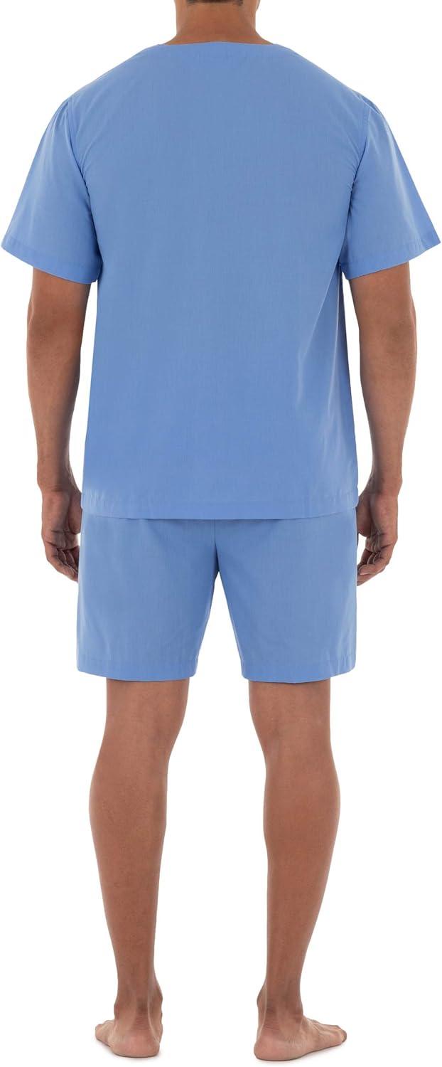 imageFruit of the Loom mens Broadcloth Short Sleeve Pajama SetFrench Blue