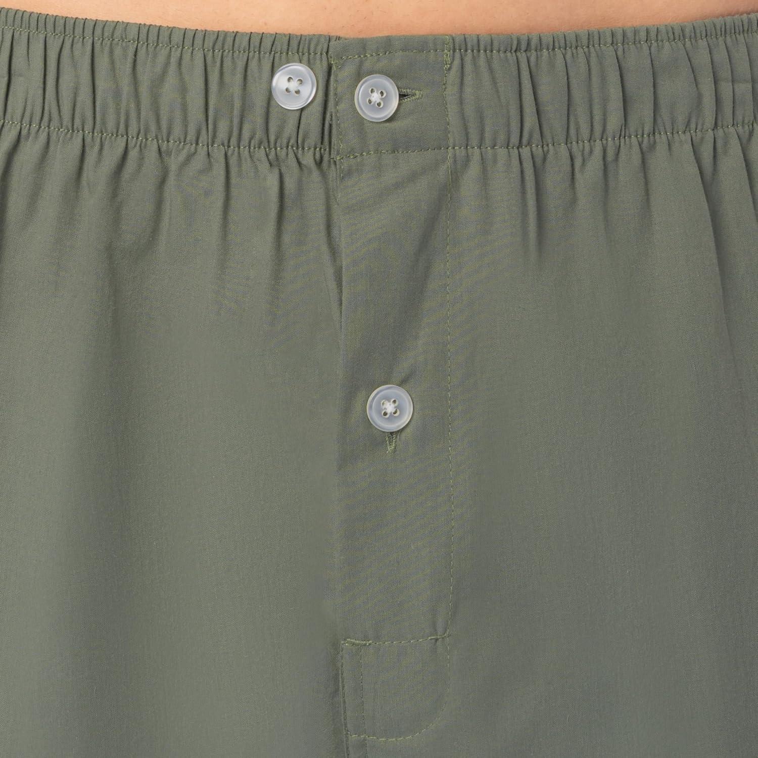 imageFruit of the Loom mens Broadcloth Short Sleeve Pajama SetGreen