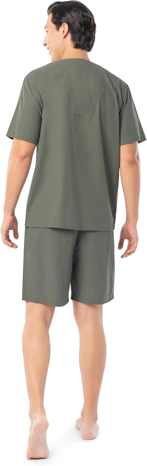 imageFruit of the Loom mens Broadcloth Short Sleeve Pajama SetGreen