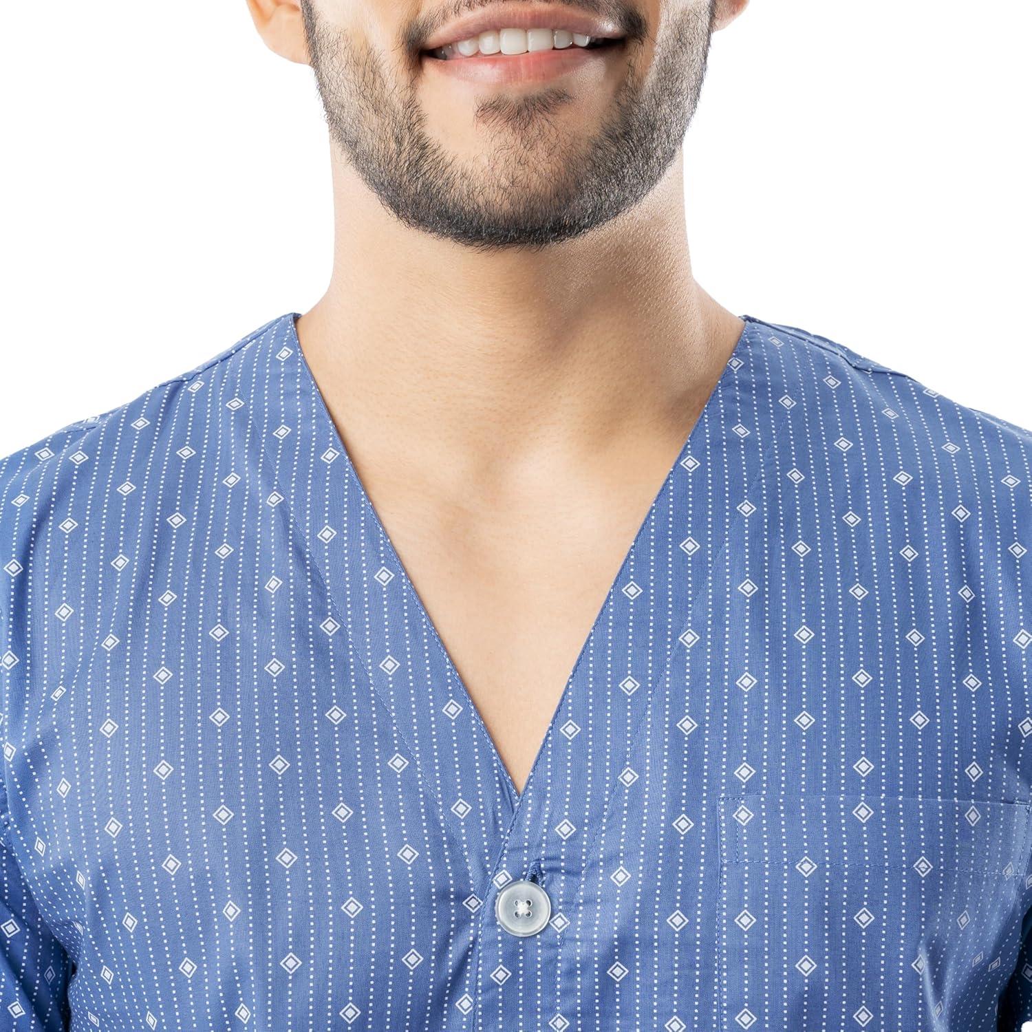 imageFruit of the Loom mens Broadcloth Short Sleeve Pajama SetMedium Blue