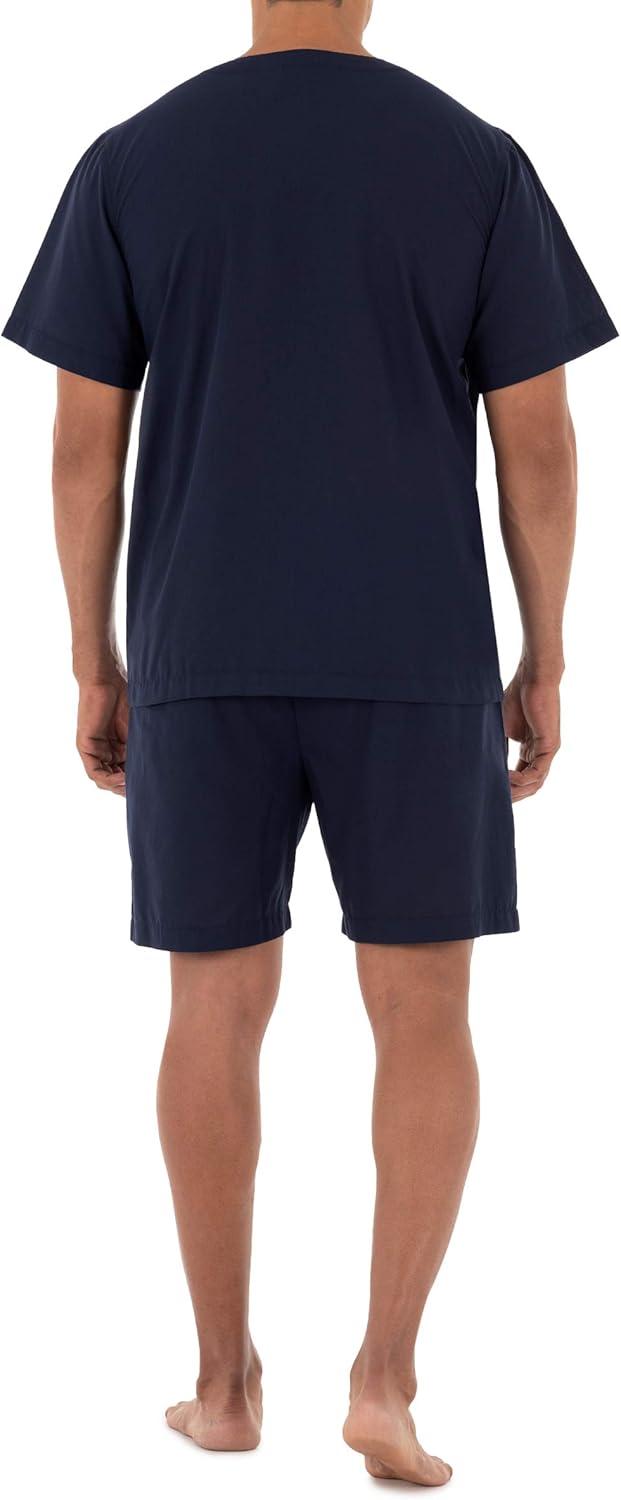 imageFruit of the Loom mens Broadcloth Short Sleeve Pajama SetMidnight Blue