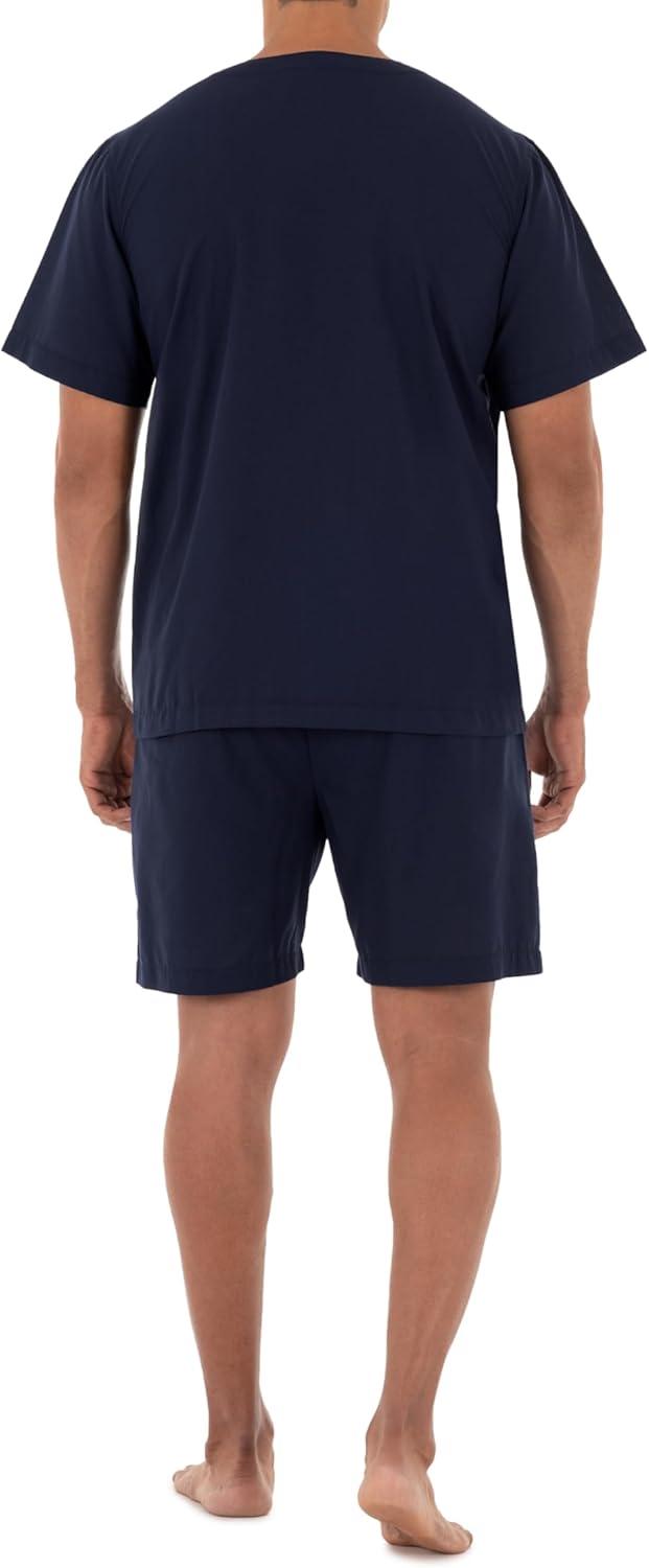 imageFruit of the Loom mens Broadcloth Short Sleeve Pajama SetNavy