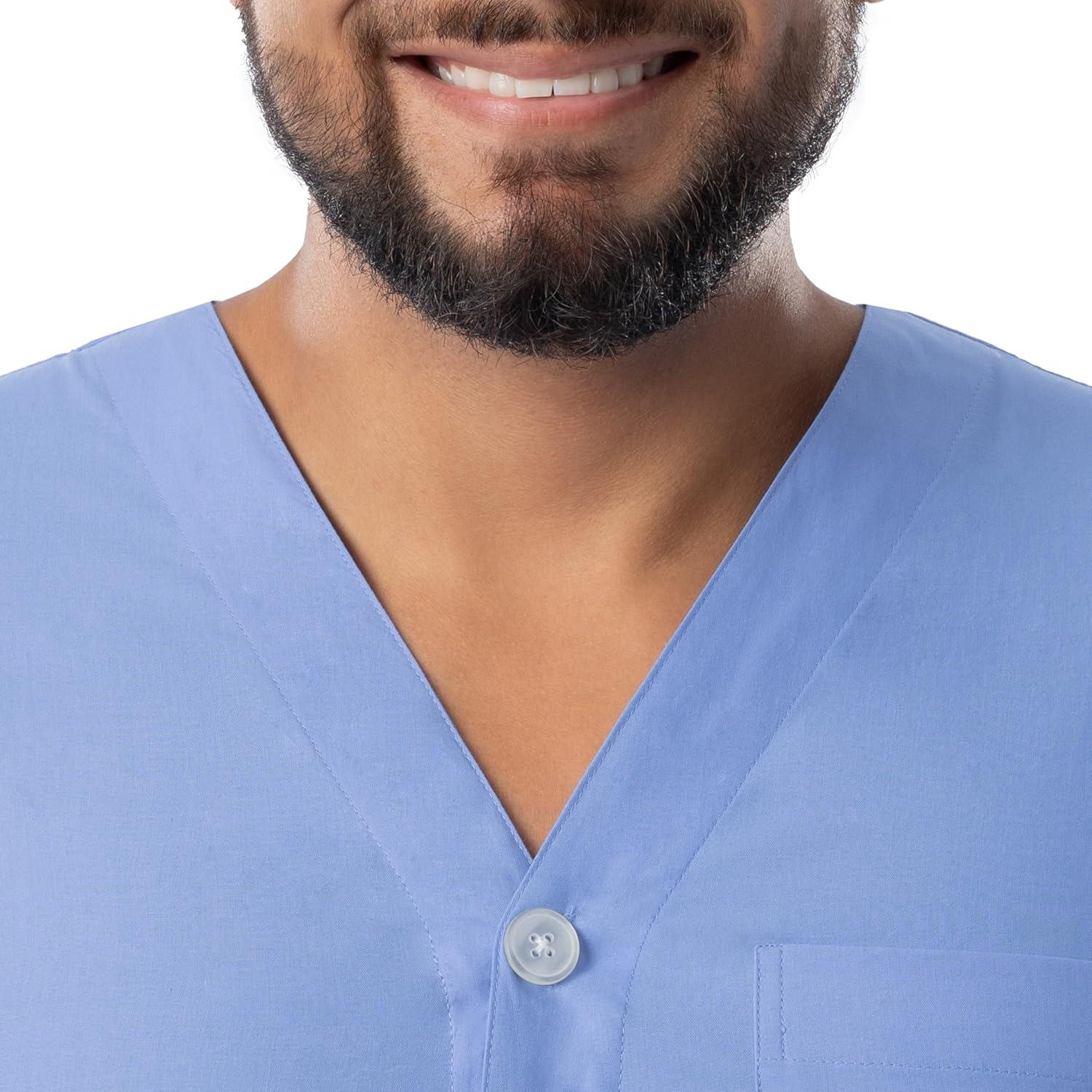 imageFruit of the Loom mens Broadcloth Short Sleeve Top and Long Pants Pajama SetFrench Blue